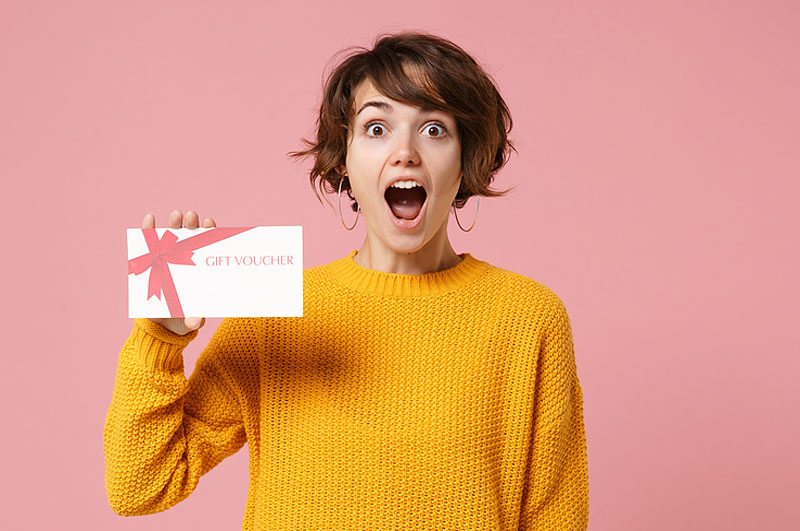 Bar and restaurant gift vouchers.