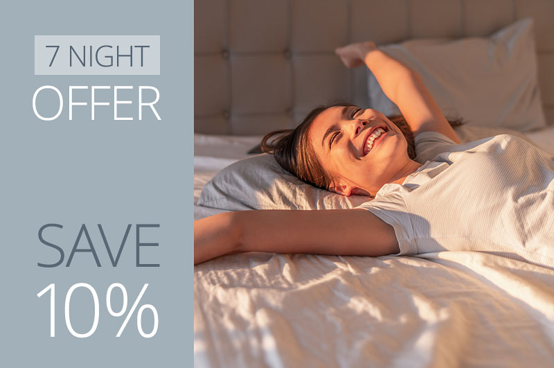 10% discount off published hotel tariff.